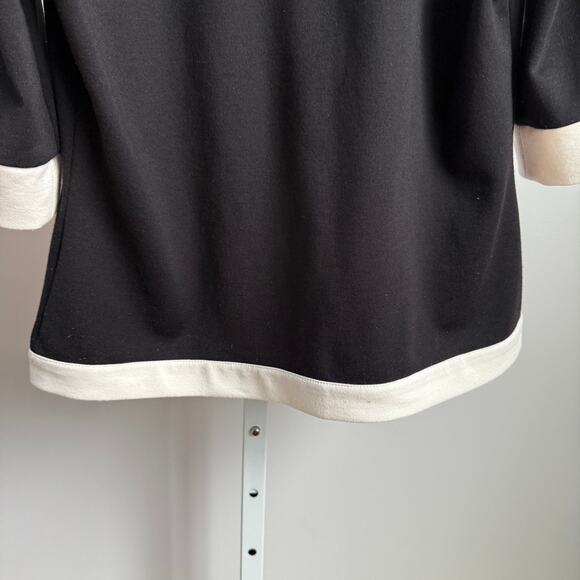Covington sz M black white open button cardigan - Picture 9 of 9